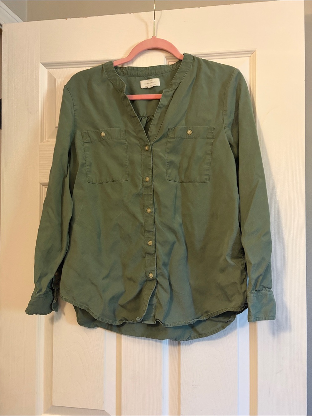 Lucky Brand Olive Green Button-Down Shirt